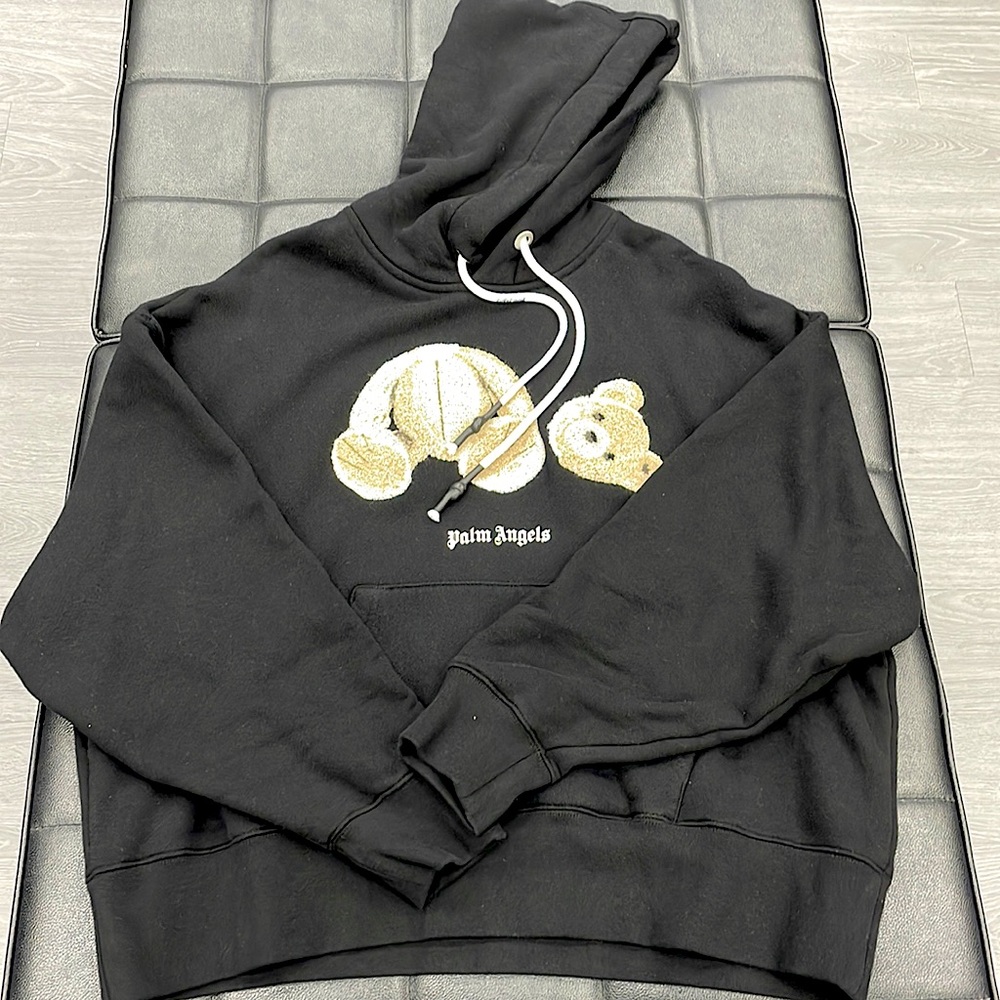 Palm Angles Fall Bear Hoodie sz small black brand new